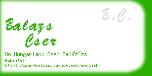 balazs cser business card